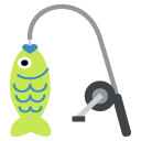 fishing pole and fish copy paste emoji