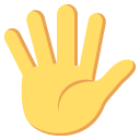 raised hand with fingers splayed emoji images