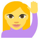 happy person raising one hand copy paste emoji