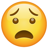 Whatsapp anguished face emoji image