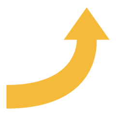 Emojidex arrow pointing rightwards then curving upwards emoji image