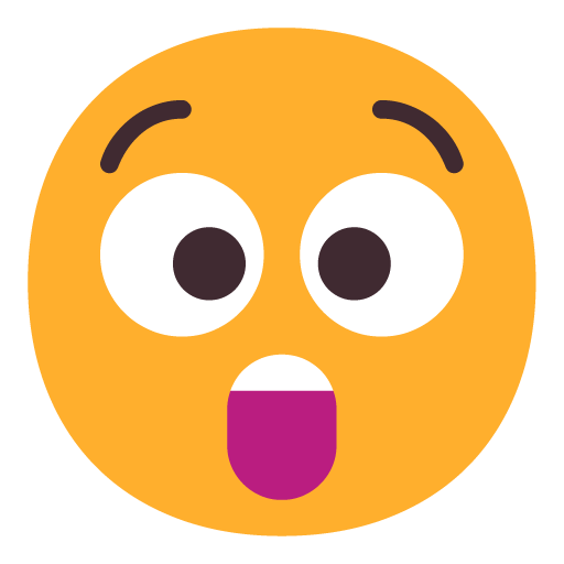 Microsoft astonished face emoji image