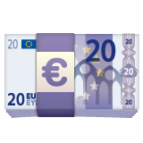 Whatsapp banknote with euro sign emoji image