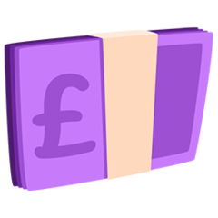 Facebook Messenger banknote with pound sign emoji image