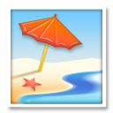 LG beach with umbrella emoji image