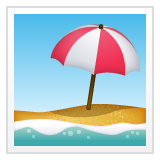 Whatsapp beach with umbrella emoji image