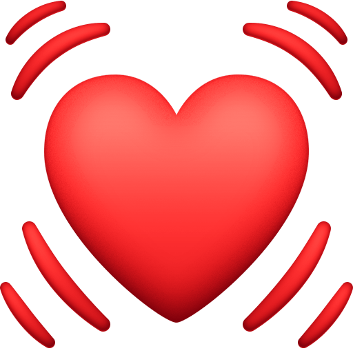 Facebook beating heart emoji image