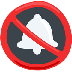 Facebook Messenger bell with cancellation stroke emoji image