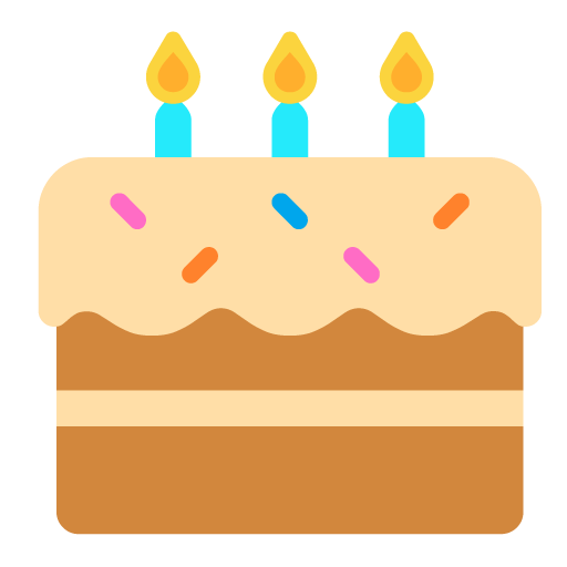 Microsoft birthday cake emoji image