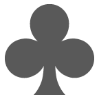 au by KDDI black club suit emoji image