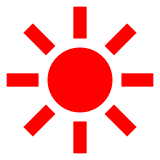 Docomo black sun with rays emoji image