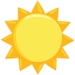 Facebook Messenger black sun with rays emoji image