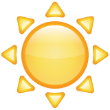 Whatsapp black sun with rays emoji image