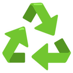 Facebook Messenger black universal recycling symbol emoji image