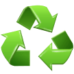 Samsung black universal recycling symbol emoji image