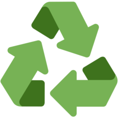 Twitter black universal recycling symbol emoji image