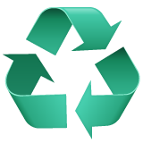 Whatsapp black universal recycling symbol emoji image