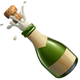 IOS/Apple bottle with popping cork emoji image