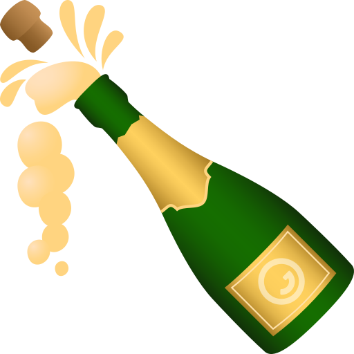 JoyPixels bottle with popping cork emoji image