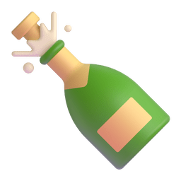 Microsoft Teams bottle with popping cork emoji image