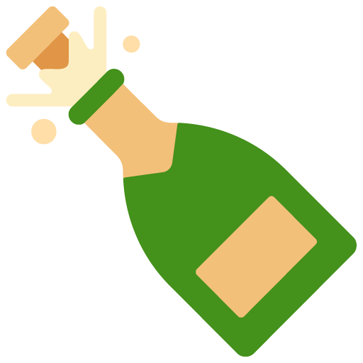 Microsoft bottle with popping cork emoji image