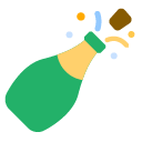 Toss bottle with popping cork emoji image