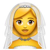 Whatsapp bride with veil emoji image