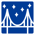au by KDDI bridge at night emoji image
