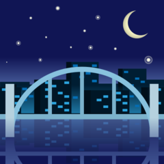 Emojidex bridge at night emoji image