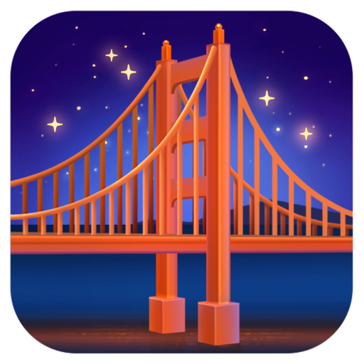 Facebook bridge at night emoji image