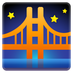 Google bridge at night emoji image