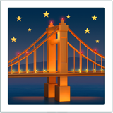 IOS/Apple bridge at night emoji image