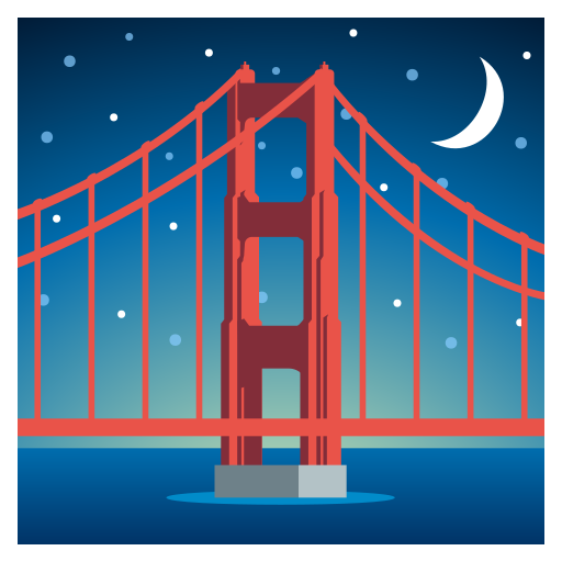 JoyPixels bridge at night emoji image