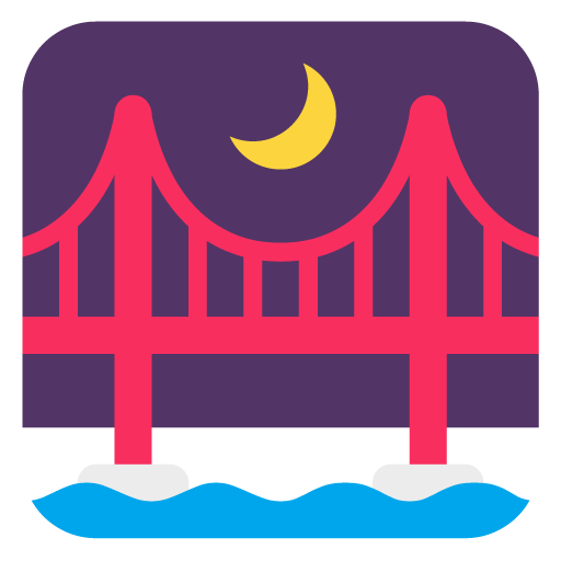Microsoft bridge at night emoji image