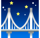 SoftBank bridge at night emoji image