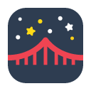 Toss bridge at night emoji image