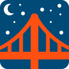 Twitter bridge at night emoji image