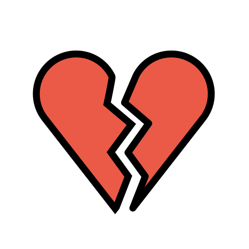 Openmoji broken heart emoji image