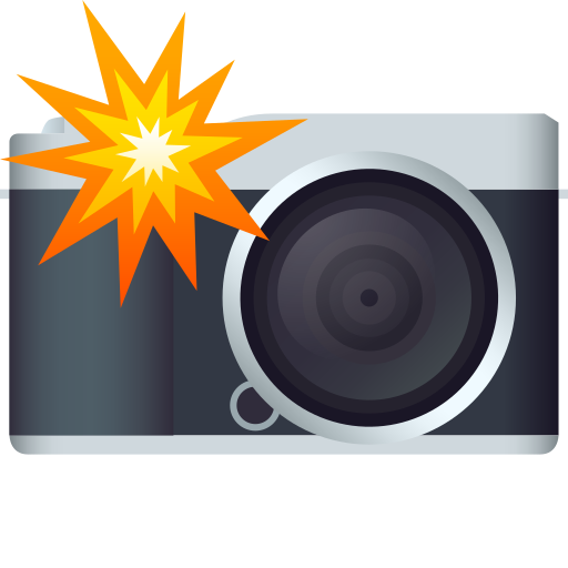 JoyPixels camera with flash emoji image