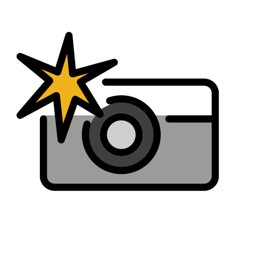 Openmoji camera with flash emoji image