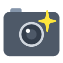 Toss camera with flash emoji image