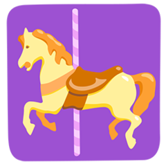 Facebook Messenger carousel horse emoji image