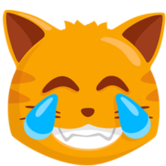 Facebook Messenger cat face with tears of joy emoji image