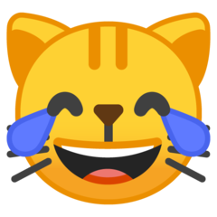 Google cat face with tears of joy emoji image