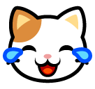 SoftBank cat face with tears of joy emoji image