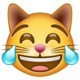 Whatsapp cat face with tears of joy emoji image