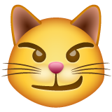 Whatsapp cat face with wry smile emoji image