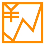 Docomo chart with upwards trend and yen sign emoji image