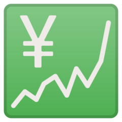 Google chart with upwards trend and yen sign emoji image