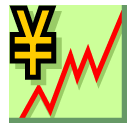 SoftBank chart with upwards trend and yen sign emoji image